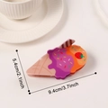 Pince à cheveux mignonne en forme de cornet de glace fraise en résine 9.4cm - Cône de Glace au Taro (D8-2-10)