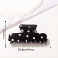 Molla per capelli nera a pois bianchi in resina lucida, misura 10,2 cm di lunghezza - Nero a pois bianchi