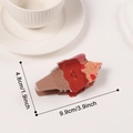 Pinza per capelli a forma di gelato con faccina sorridente e dettagli delle misure - Cono Gelato alla Ciliegia (D8-2-8)