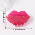 Pince à cheveux rose pailletée en forme de lèvres de 9,9 cm avec détails dorés - Lèvres Rose Brume