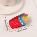 Pince à cheveux rouge en forme de gâteau avec détails colorés et marquage de 8,4 cm - Coupe de Sundae aux Fruits (D8-2-12)
