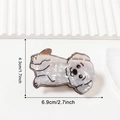 Süße weiße Hunde-Haarklammer aus Acetat mit Perlglanz-Finish 6,9 cm x 4,3 cm - Weißer Hund