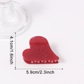 Sparkly red heart-shaped hair claw clip in resin with glitter finish for women - Cinnabar Red Heart