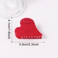 Dark red marble heart hair claw clip measuring 5.9cm by 4.1cm with a glossy finish - Red Heart