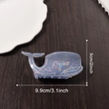 Iridescent light blue whale hair claw clip with colorful sequins and white outlines - Whale Style (C3-4-13) / Fog Blue Whale