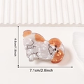 Pinza para el pelo de perro en acetato blanco perlado y marrón, 7,1 cm x 4,6 cm - Pekinés
