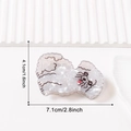 Pinza para el pelo con diseño de perro blanco en acetato perlado para accesorios de mujer - Bichón frisé