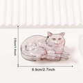 Perlmutt Katzen-Haarklammer aus Acetat mit Größenangaben 6,9 cm mal 3,6 cm groß - Perserkatze
