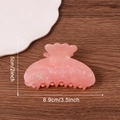Molla per capelli rosa marmorizzata in resina acrilica larga 8,9 cm per donne - Rosa Pesca
