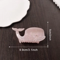 Pink whale-shaped hair claw clip with glitter finish and rhinestone detail, 9.9cm length - Soft Pink Whale