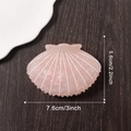 Pink ocean seashell claw clip with iridescent glitter and white vein details - Shell Style (C3-4-9) / Soft Pink Shell