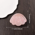 Pink shell hair claw clip with glitter finish and rhinestones, size 7.1cm x 5.4cm - Soft Pink Rhinestone Shell