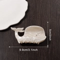 Pearly white acetate whale hair claw clip with subtle glitter and rhinestone eye detail - Moonlight White Whale