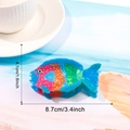 Pince à cheveux poisson tropical coloré bleu et vert, grande taille de 8,7 cm - Style Poisson Tropical Coloré (D7-3-8)