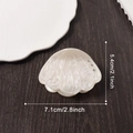 Pearlescent white seashell hair claw clip with rhinestones, 7.1cm width size variant - Moonlight White Rhinestone Shell