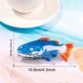 Blauw-oranje tropische vis haarklem van acetaat met afmetingen van 10,9x4,1 cm voor dames - Meerval Stijl (D7-3-7)