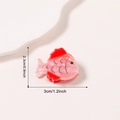 Kleiner Haarclip in Fischform in Rosa mit Schuppentextur und 3 cm Größenangabe - Hellroter Fisch Stil (D17-1-9)