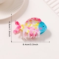 Colorful tropical fish hair claw clip in yellow and blue acetate finish for women - Candy Petal Fish (C22-3-2)