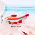 Pince à cheveux poisson tropical crème avec rayures colorées et 13cm de long - Style Truite Rouge (D7-3-6)