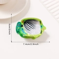 Tropical fish hair claw clip in vibrant green acetate with stripes, 7.4cm length - Green Pattern Butterfly Fish (C22-3-3)