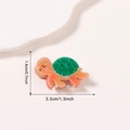 Mini orange and green turtle hair claw clip with shell texture and acetate finish - Turtle Style (D17-1-18)