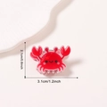 Süße rote Krabbe kleine Haarklammer für Mädchen, langlebiges Acrylmaterial, 3,1 cm breit - Krabbe Stil (D17-1-11)