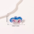 Haarklammer Seepferdchen in Blau und Rosa mit Marmoreffekt, Größe 3,6cm x 2,1cm - Blauer Seepferdchen Stil (D17-1-12)