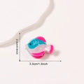 Mini-Haarklammer als bunter Meeresfisch aus Harz in Rosa und Blau, 3,3 cm lang - Blau-Rosa Fisch Stil (D17-1-10)