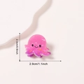 Pink octopus hair claw clip with orange spots and cute face for girls hair styling - Purple Octopus Style (D17-1-8)