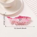 Pink marble shark hair claw clip with nautical design for women hair accessories - Pink Rhythm Shark (C22-3-9)