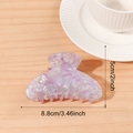 Elegant purple marbled acetate hair claw clip measuring 8.8cm for french hair styling - Light Purple