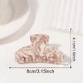 Elegante beige haarklem van 8cm met gouden golfpatroon en acetaat finish dames - Gouden Golftextuur Stijl (D1-3-12) / Bruingoud