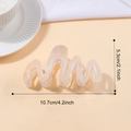Sparkly gold translucent wave hair claw clip measuring 10.7cm for elegant styling - Large / Milk Coffee
