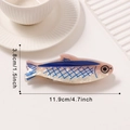 Tropical fish hair claw in pearlescent white and blue, size 11.9cm for women accessory - Sardine (C22-3-7)