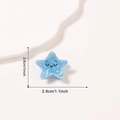 Cute light blue star mini hair claw clip with smiling face and white polka dots - Light Blue Starfish Style (D17-1-17)