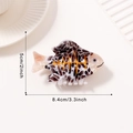 Fish-shaped hair claw clip with black leopard pattern and yellow bone details - Leopard Zebra Fish (C22-3-8)