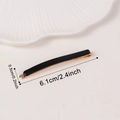 Minimalist black and gold bobby pin hair clip measuring 6.1cm for elegant styling - Pure Black (C16-1-10)