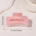 Haarklammer aus rosa marmoriertem Acetat mit glitzerndem Sternenhimmel-Effekt, 8,7cm - 8.7cm / Pfirsichrosa