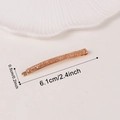 Elegant gold metal barrette hair clip with glitter finish and dimensions 6.1cm by 0.5cm - Glitter Gold (CI6-1-8)