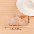 Elegant iridescent pink marble hair claw clip with 8.8cm width for French style updo - Light Khaki