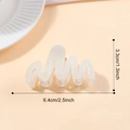 Translucent wave hair claw clip in glittery milky white resin, size 6.4x3.3 cm - Small / Mint Green Cat Eye Thick Frame