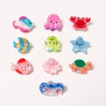 Lot de 10 mini pinces à cheveux animaux marins colorés : poissons, poulpes et hippocampes - Collection Océan Style Aléatoire