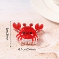 Cute red crab-shaped acetate hair claw clip with marble texture for funny hairstyles - Crab (C15-4-5)