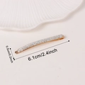 Silver glitter metal bar hair clip measuring 6.1 cm for elegant side hairstyles - Glitter Silver (C16-1-2)