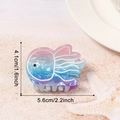 Cute jellyfish hair claw clip with colorful marble pattern gradient finish for women - Iridescent Jellyfish (C15-4-6)