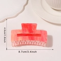 Französische Haarklammer mit rosa Marmormuster, 8,7 cm Länge für elegantes Haarstyling - 8.7cm / Orangerot