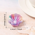 Purple shell hair claw clip with marble texture and dimensions for marine animal hair styles - Colorful Seashell (C15-4-2)