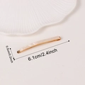 Pink resin glitter hairpin with gold metal base measuring 6.1cm for women hair styling - Glitter Off-White (C16-1-3)