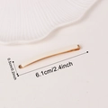 Fermaglio dorato minimalista con pannello bianco avorio, misura 6,1 cm per 0,5 cm - Bianco Puro (C16-1-4)