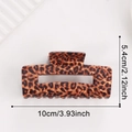 Molletta per capelli grande leopardata da 10 cm, accessorio versatile ed elegante - Leopardo Marrone Rossastro